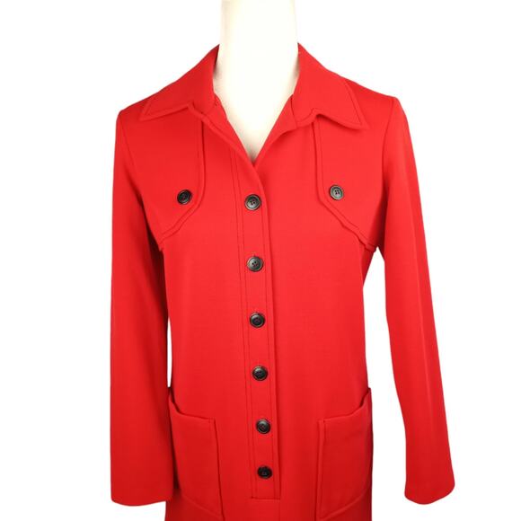 1960's Vintage Mid Century Modern Wool Blend Dress Size 10 - Picture 4 of 9